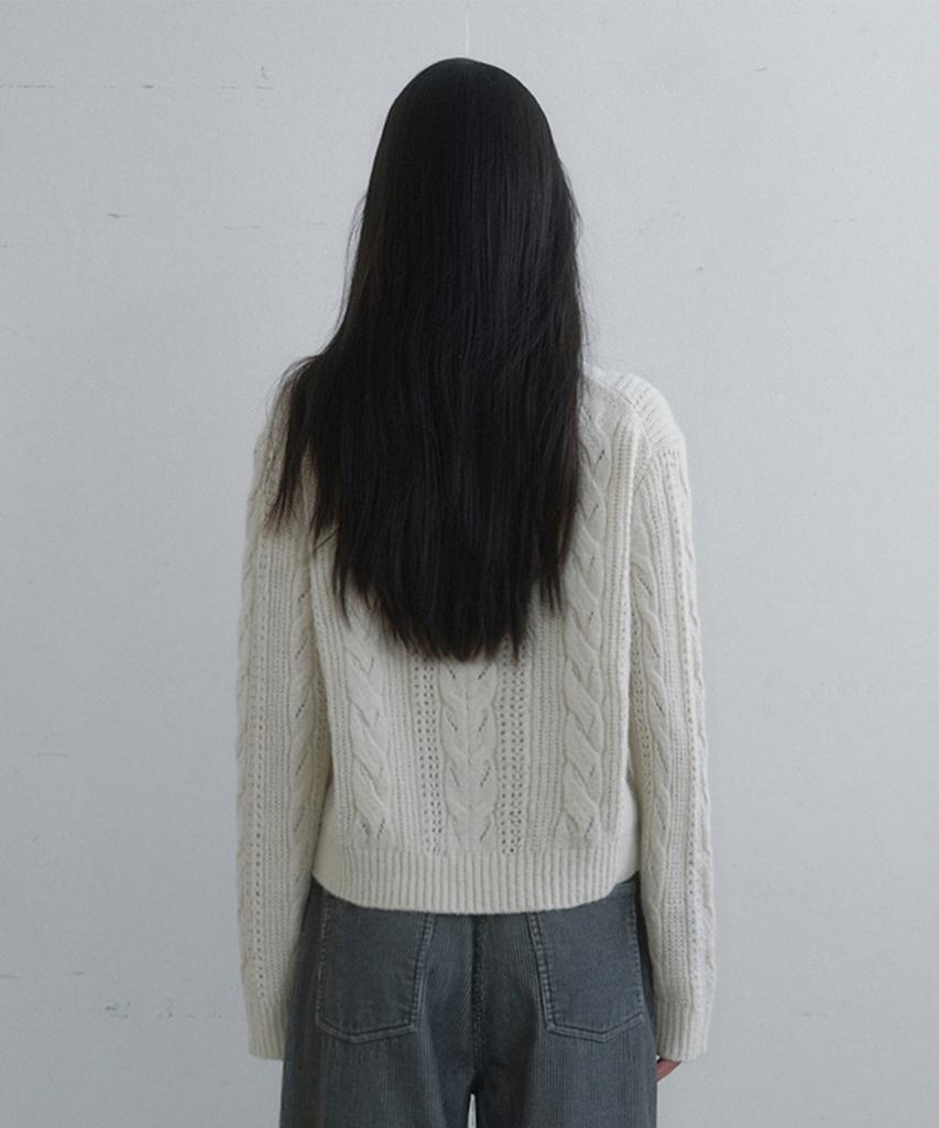 Monokeulom Cable Pullover (Ivory)