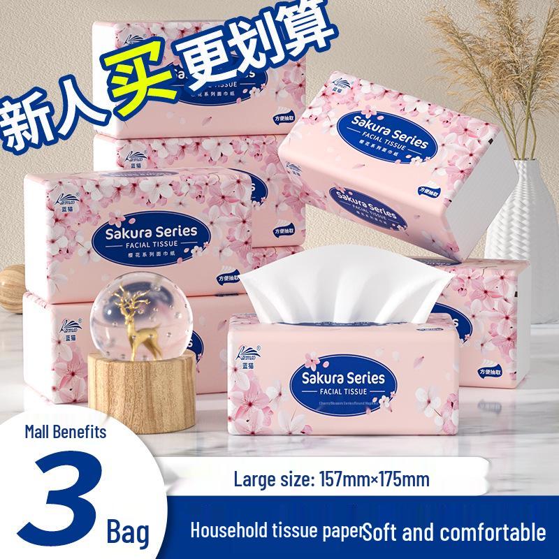 

Large Facial Tissue Family Pack - 3 Packs of Pull-Out Tissues