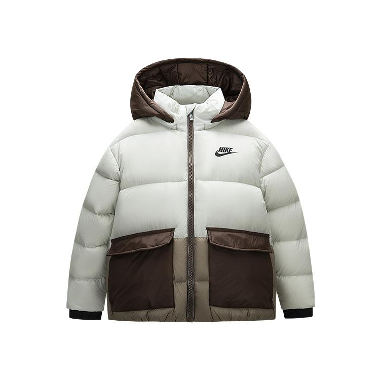 

Nike Пуховик с капюшоном Удобный Модный Детские куртки Березово-белый NY2342005GS-005 M