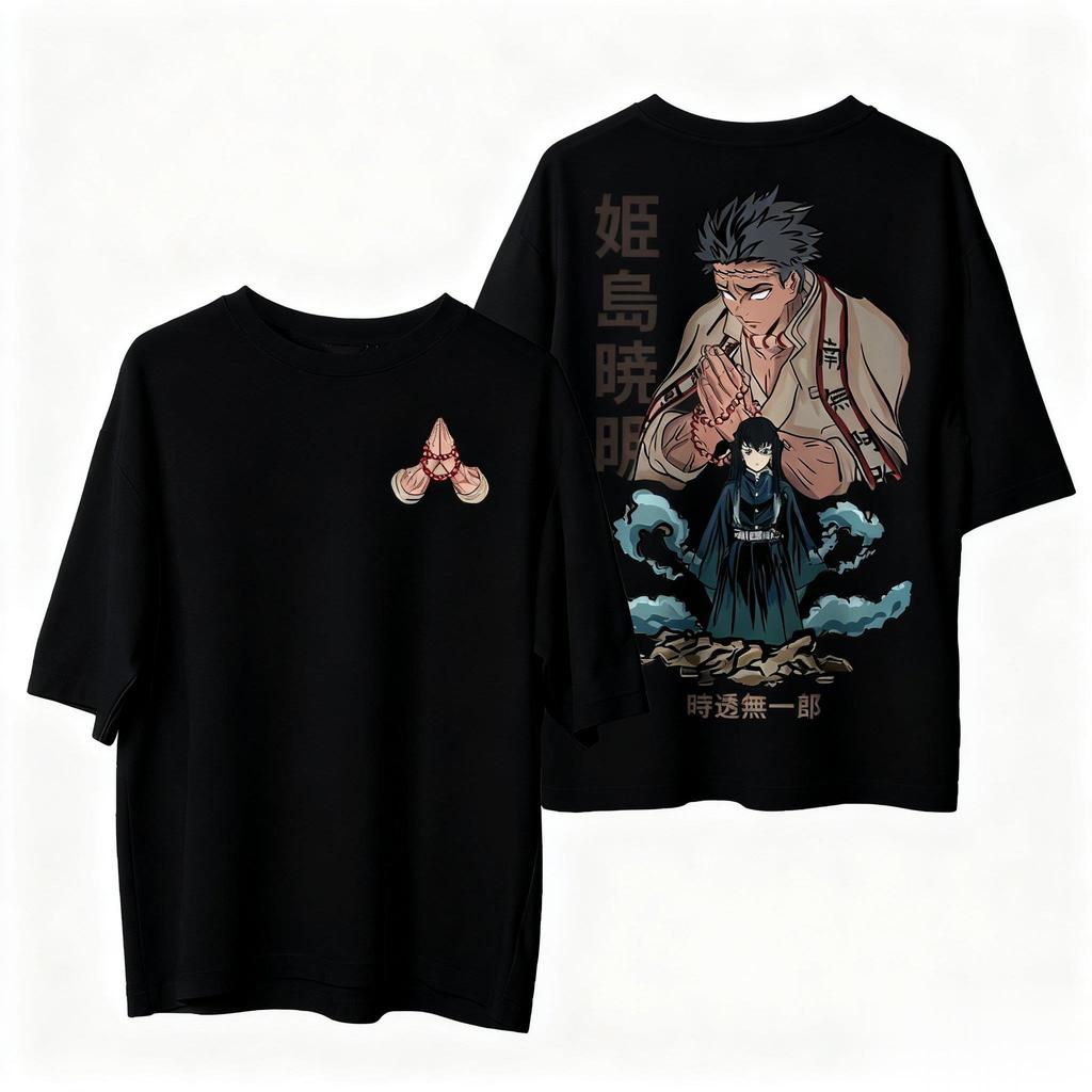 Demon Slayer Anime T-shirt for Men and Women Summer Casual Loose Retro Hip Hop Street Style Men's Style Clothing