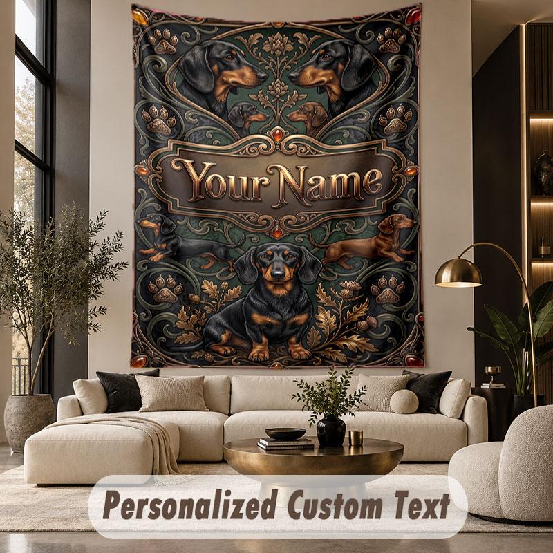 Decorative Artwork (41) Theme Custom Tapestry Personalized Custom Name Text Wall Hanging Tapestry Home Decor Background Cloth