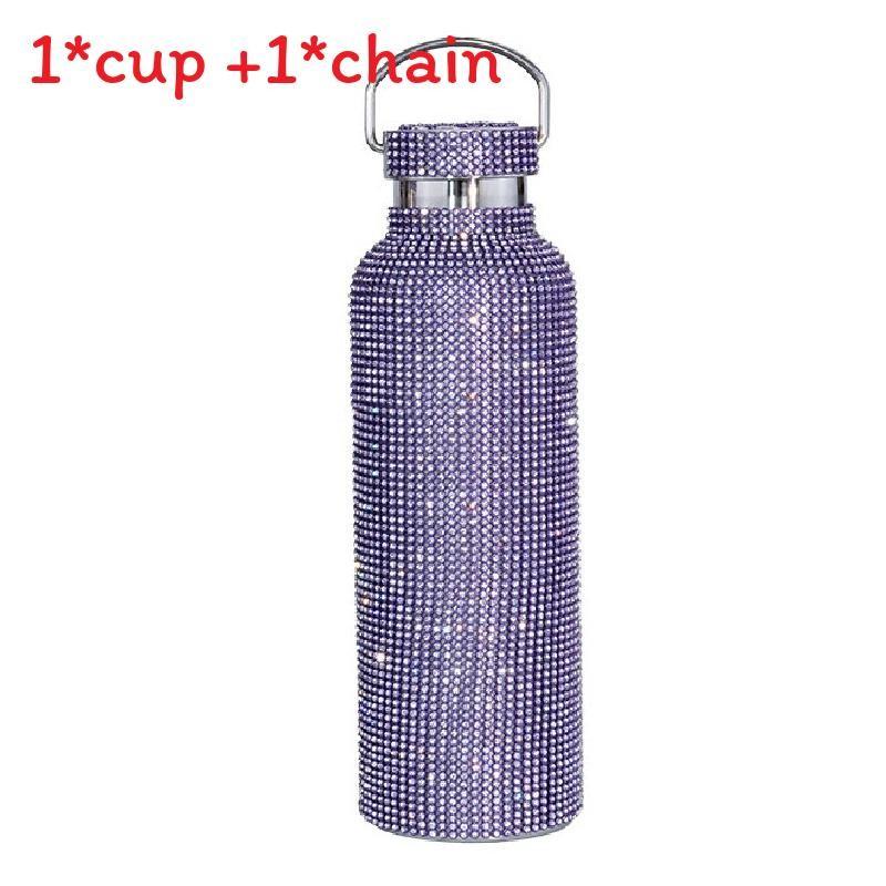 Diamond Water Glitter Bottle Stainless Steel Thermal Bottle Refillable Water Cup