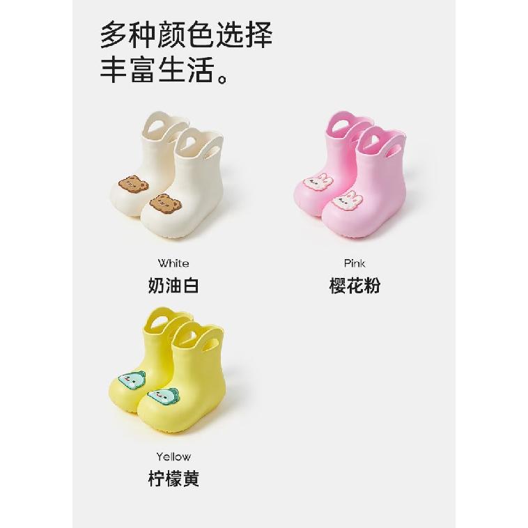 Adjustable Children's Rain Boots Boys and Girls Soft Sole Kindergarten Baby Elementary School Waterproof Non-Slip Rubber Boots