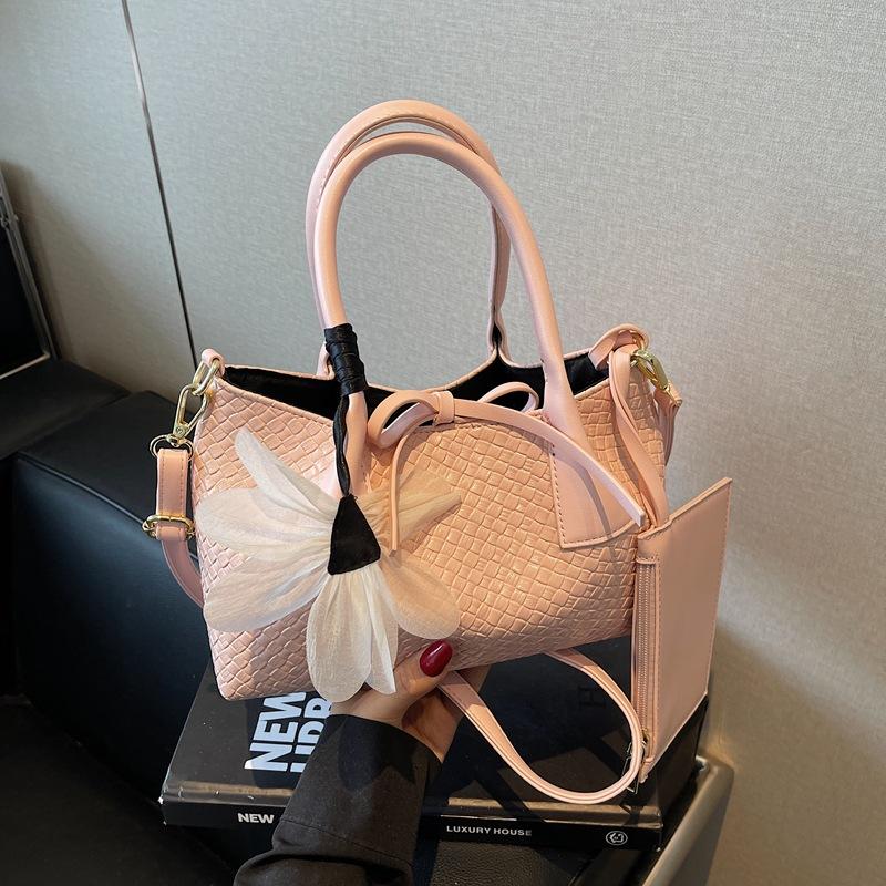 

сумка женская плетеная с тиснением набор из двух предметов портативная сумка-тоут 2025 новая простая сумка-корзина для овощей сумка-мессенджер для поездок 26*12*14