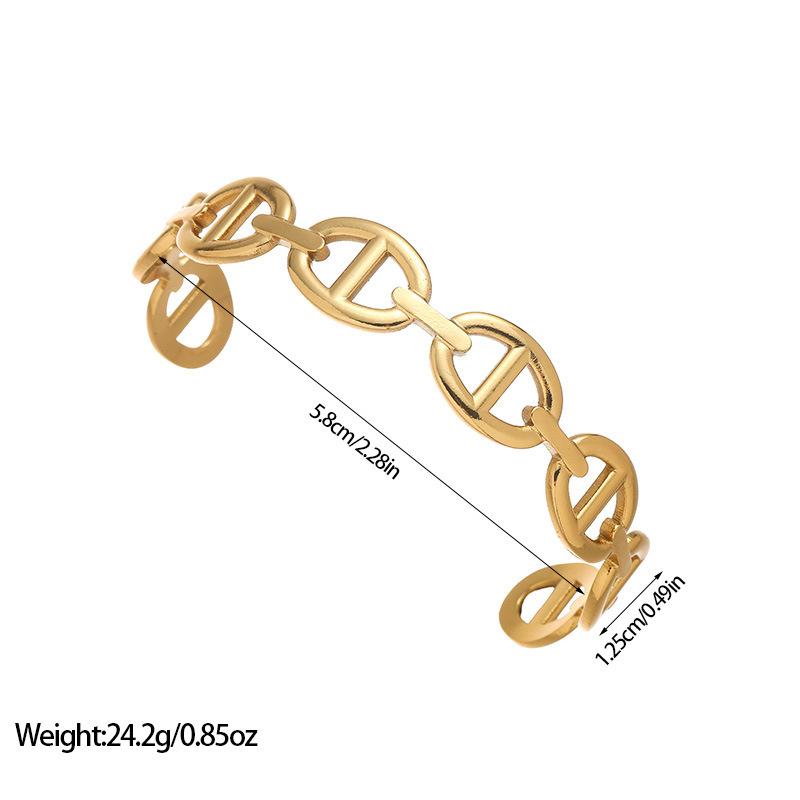 Geometric Minimalist Cold Style Titanium Steel Wristband Heart Floral French Gilt Stainless Steel Bangle Elegant Female Daily