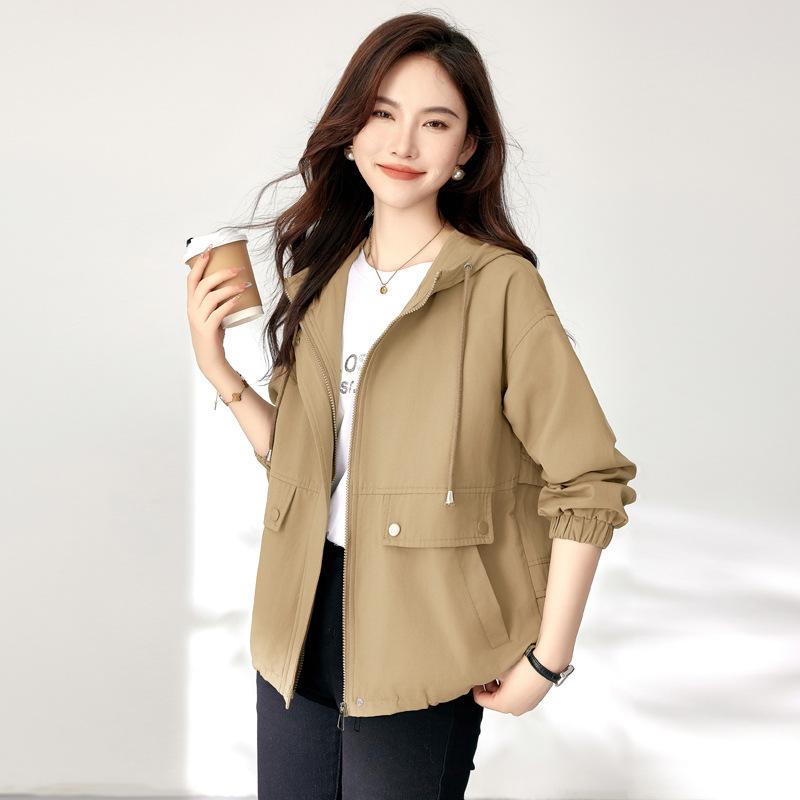 Short coat women's spring and autumn new fashion small thin trench coat large size casual age-reducing top