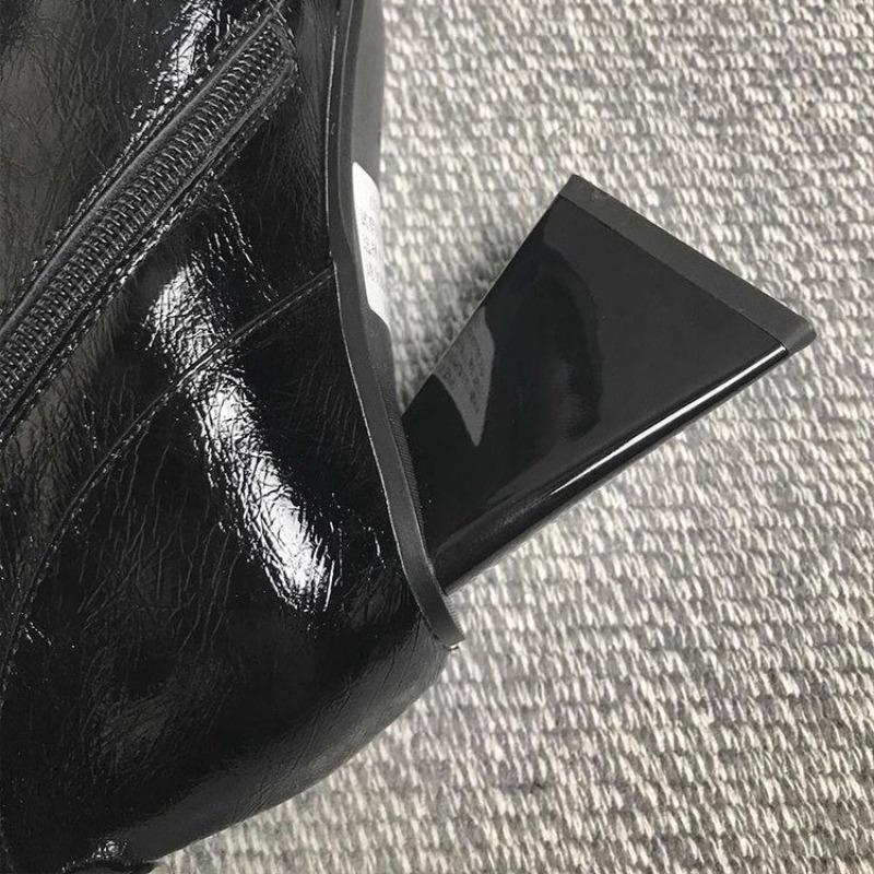 Fashion Autumn/Winter New Style Luxury Small Square Head Thick Heel Short Boots High Heel Shoes Trendy Boots Fashion Boots Zapatos Mujer