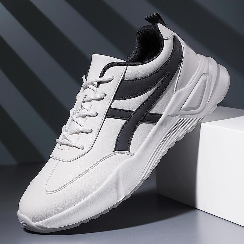 Autumn and winter large size 46 new foreign trade leather surface light shock absorption casual men's shoes versatile sports soft sole running shoes