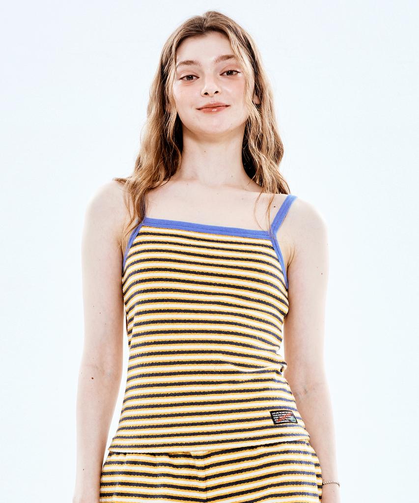 Soipeuyukaen Cotton Terry Stripe Sleeveless Top