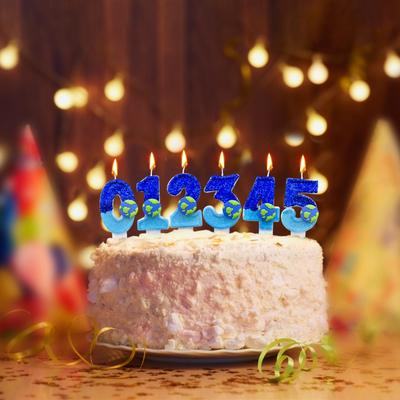 1PCS Children's Number Birthday Candles 0-9 Number Blue Birthday Soccer Ball Candle for Boy Party Cake Topper Decoration