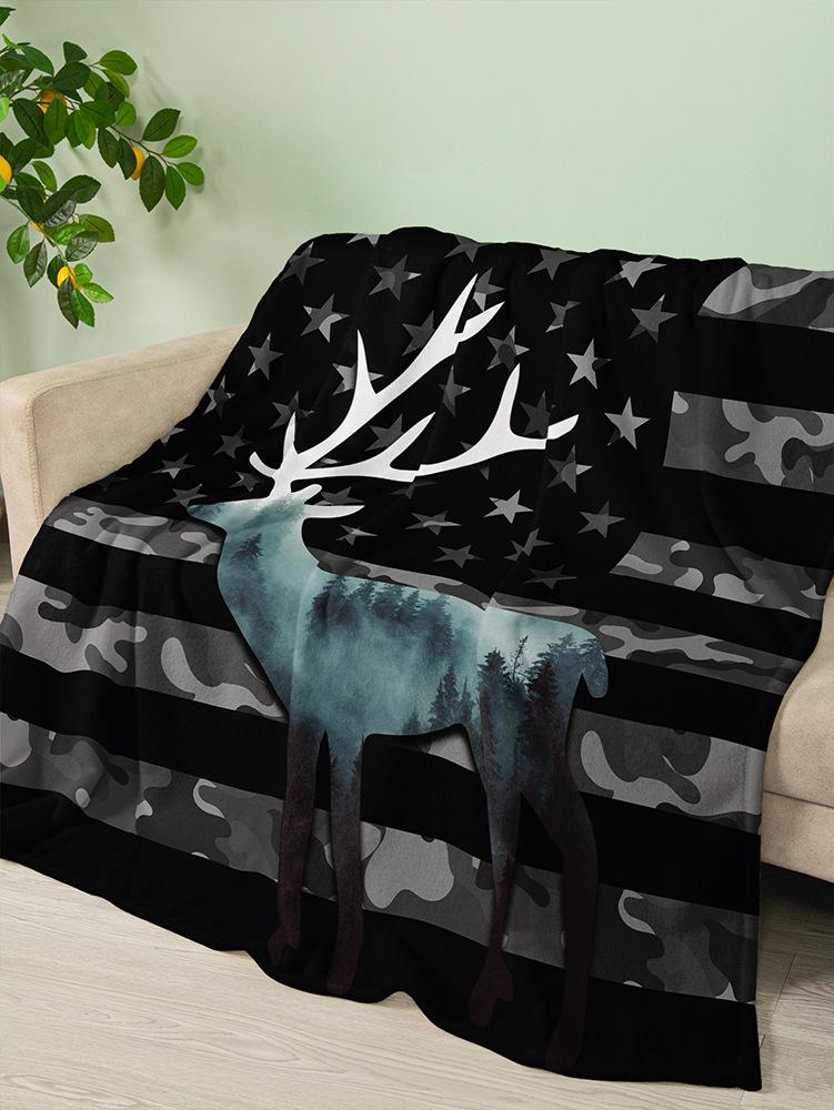 Flannel Blanket Animal Camo Blanket Crystal Fleece Blanket Spring And Autumn 120X90cm