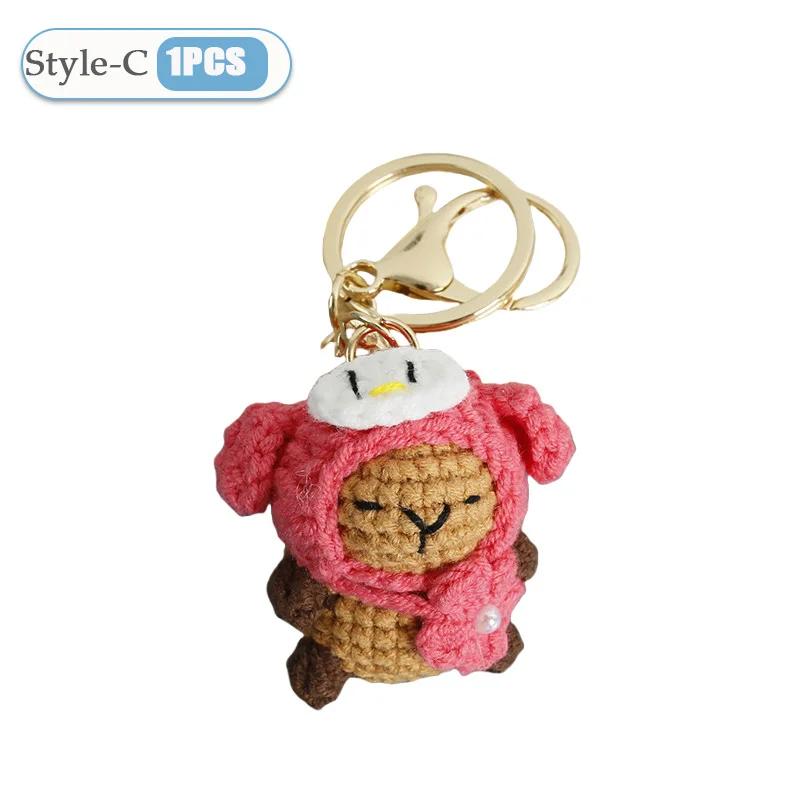1-10PCS Capybara Crochet Doll Ornament Crochet Positive Energy Dolls Handmade Toy Desk Office Room Decoration Christmas Gifts