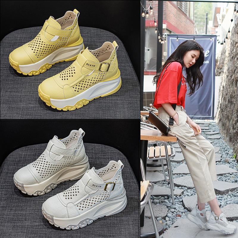 Thick-soled hollow-out breathable women's sandals 2025 summer new casual fashion one 2025 Wenzhou source factory women's shoes