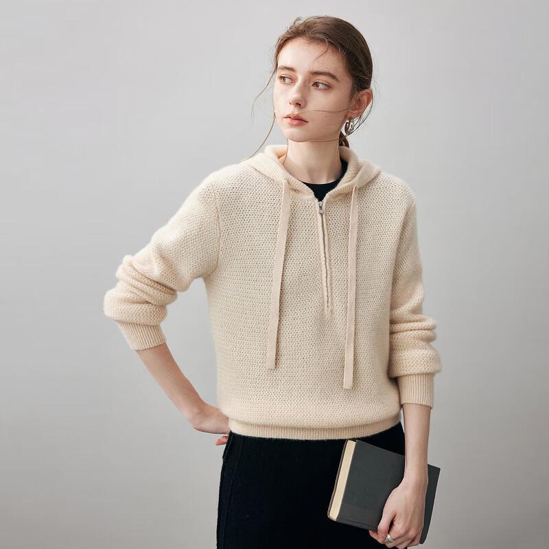 Komomboka 2025 Autumn/Winter Women's Hooded 100% Cashmere Sweater