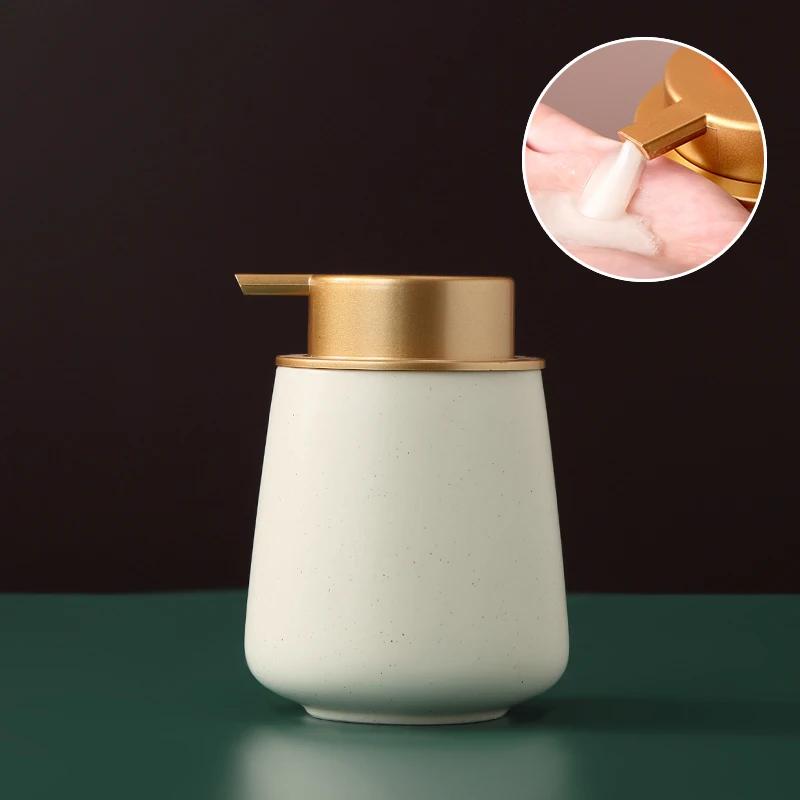 Ceramic Liquid Foam Soap Dispenser Hand Washing Liquid Shampoo Shower Gel Press Sub-bottling Lotion Bottle Bathroom Accessories