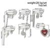 Ingemark 6Pcs/Set Vintage Punk Metal Tassel Brooch Women Men Creative Heart Star Conch Shape Pendant Suit Pants Pin Accessories