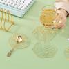 Round/Hexagonal Acrylic Coasters Clear Gold Foil Tableware Coffee Coasters