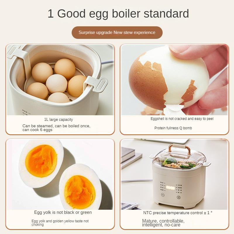 220V Multifunctional Egg Boiler and Steamer for Soft/Medium/Hard Eggs Automatic Egg Cooker For Eggs Vegetables and Seafood