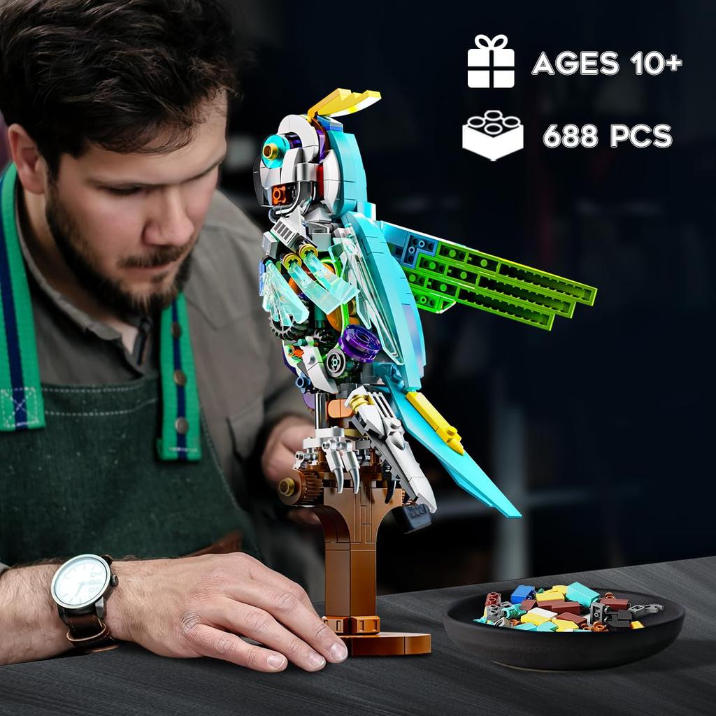 High-Quality 688Pcs High-Quality Parrot High-Quality Building Collection Kit High-Quality Mechanical High-Quality Birds High-Quality Building