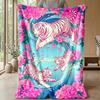 Tiger Fantasy Artwork Theme blanket Lightweight Warm Flannel Blanket Decorative Throw Blanket for Home Decoration