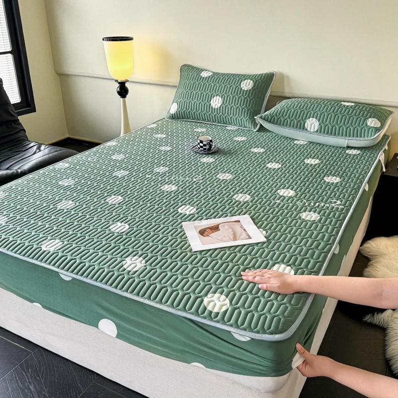 Natural Latex Thicked Summer Cooling Mat designed for Bed Gentle Cool Feeling Fitted Sheet and Pillowcase Matress Cover Grade A Summer Pads