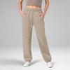 Women's Wide Leg Sports Pants Yoga Straight Mid-Rise Drawstring Elastic Low-Waist Clothing With Pockets