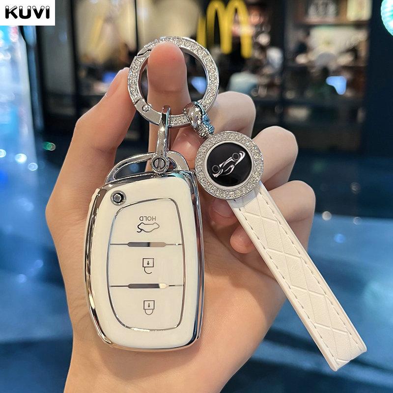 3 Button Tpu Car Key Case Cover Holder Keychain Fob For Hyundai Tucson Santa Fe Rena Sonata Elantra Creta Ix35 Ix45 I10 I30 I40