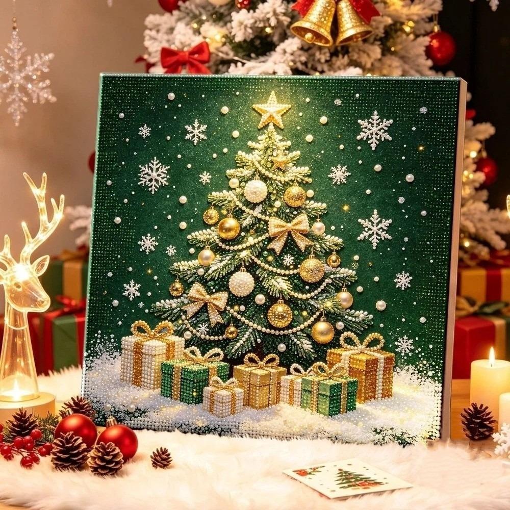 With Frame DIY Pearl Bead Art Set Handmade Christmas Decor Santa Crystal Painting Set  Christmas