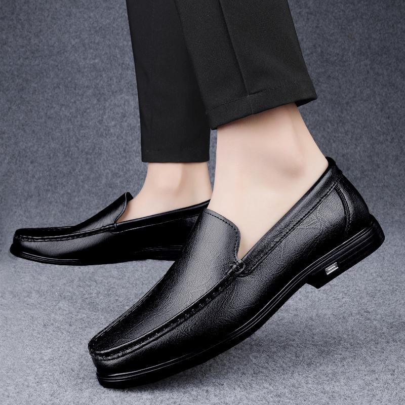 Spring Genuine Leather Men's Loafers Comfortable Slip-on Driving Casual Low Heel Shoes Soft Bottom Business Dating Loafers Shoes