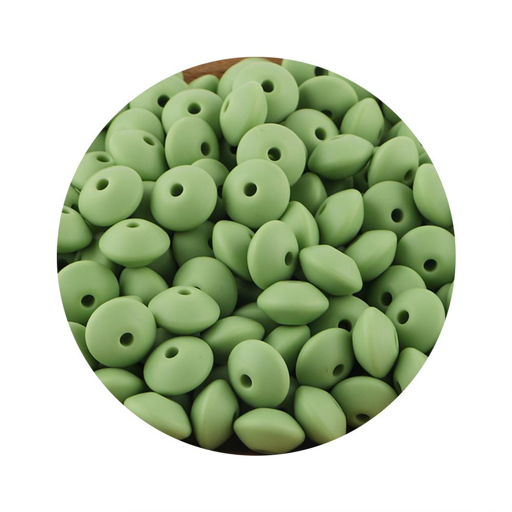 New 50pcs/lot Silicone Lentil Silicone Beads 12mm Jewelry Making Lentil Beads DIY Necklace Bracelets Jewelry Accessories