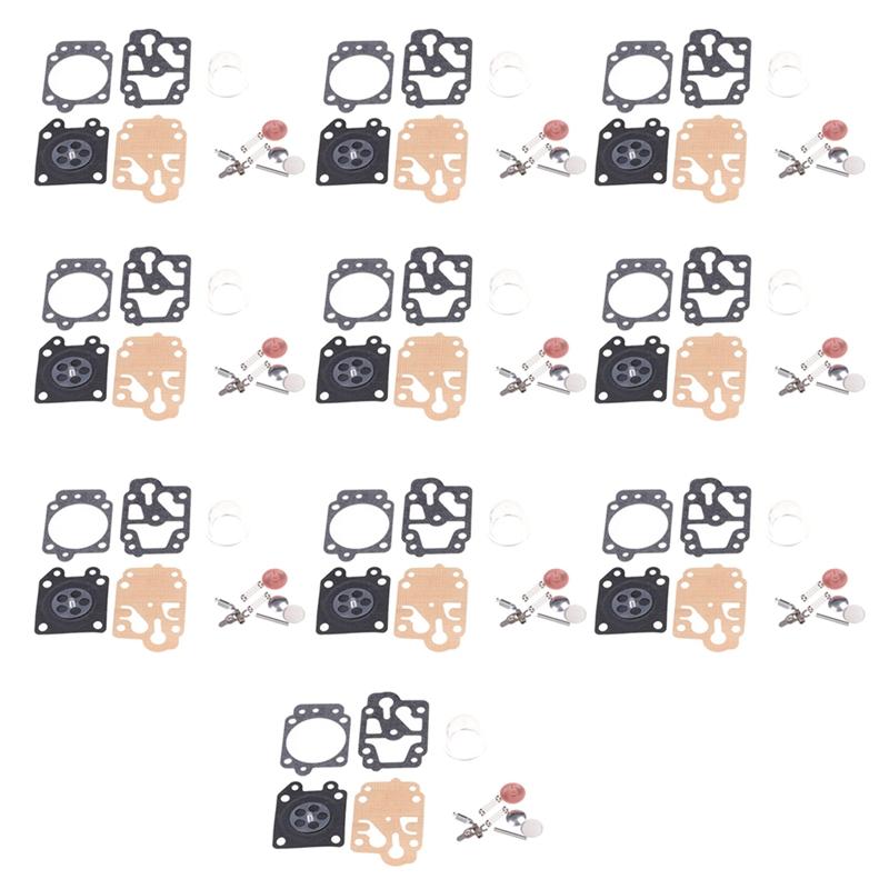 

10 комплектов карбюратора, ремонтный комплект для 40-5, 44-5, 32, 34, 26, кусторез, триммер, запасные части