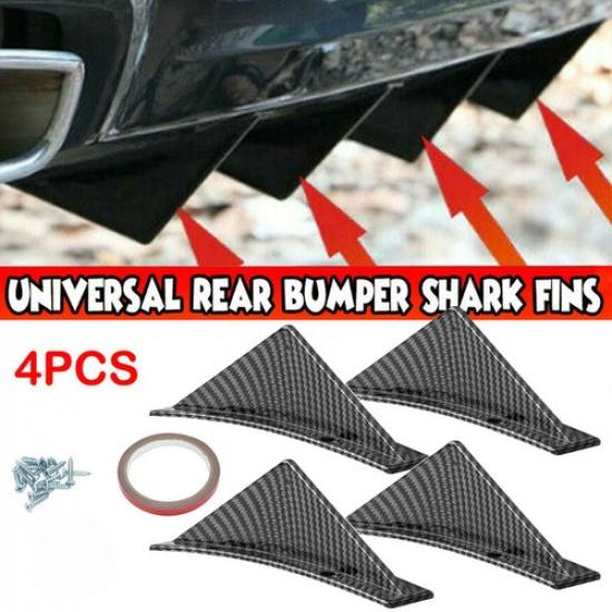 Car 4X Rear Bumper Lower Wing Lip Diffuser Spoiler F Splitter Universal Shark