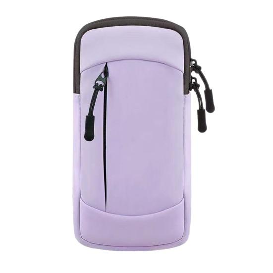 

Phone Arm Bag with Two Layer Large Capacity Running Armband Lightweight Comfort Fit Secure Phone Pocket for Sports Fitness фиолетовый