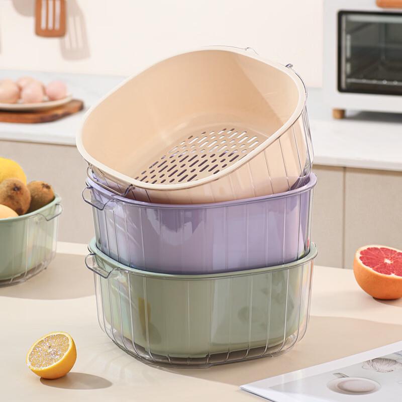 Sun Xiaomei Double-Layer Fruit & Vegetable Draining Basket