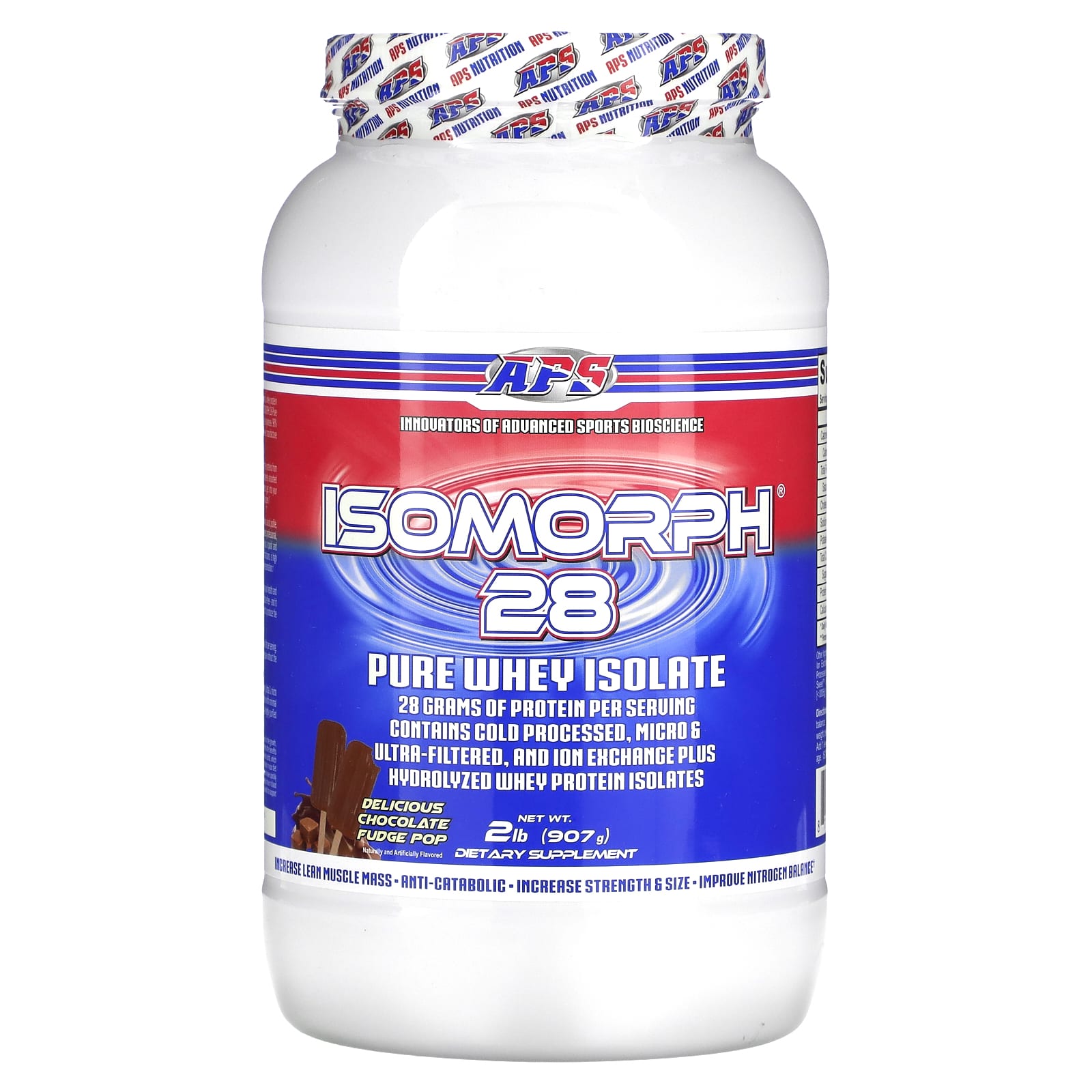 

APS, Isomorph 28, pure whey isolate, delicious chocolate fudge pops, 2 lbs (907 g)