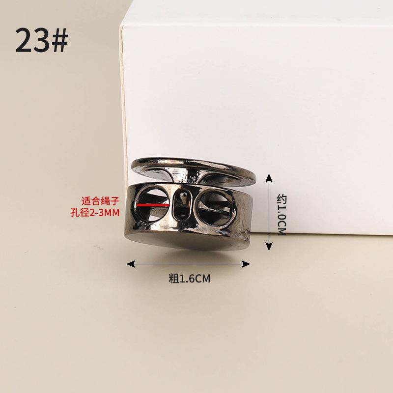 Metal Double-Hole Spring Buckle Pig Nose Buckle Trouser Foot Closure Elastic Buckle Down Jacket Sweater Rope Buckle