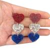 Modern Striped Heart Star Letters Earrings Comfortable Acrylic Jewelry Fashion Ear Accessories For Sensitive Ears