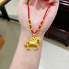Year of the Horse New Gold Copper Coin Pony Necklace Male and Female Couples Guofeng Transfer Bead Necklace Jewelry Gift