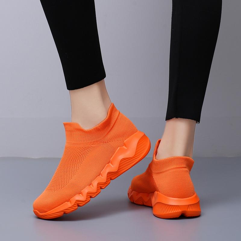Fashion Red Sneakers Male Size 35-48 Breathable Knit Socks Shoes Woman Slip-On Platform Women's Sports Shoes Zapatillas De Mujer