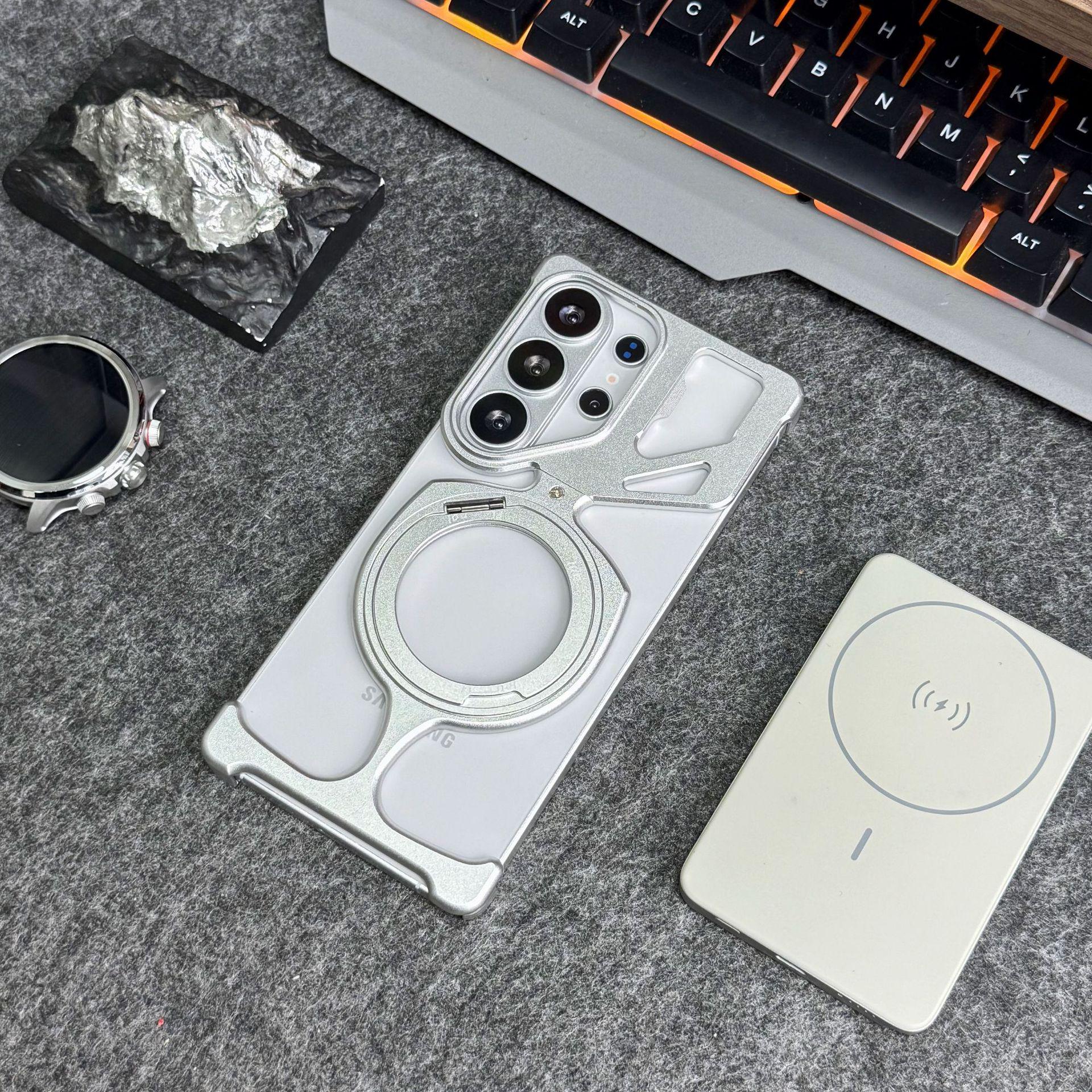 

Samsung S26 Ultra Anti-Drop Breathable Case with Rotating Magnetic Metal Bracket S26 Ultra