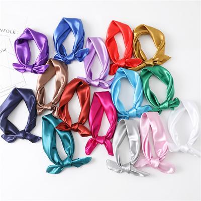 60cm Women'S New Versatile Simulated Silk Neck Protection Sunscreen Small Square Scarf Professional Scarf Headscarf