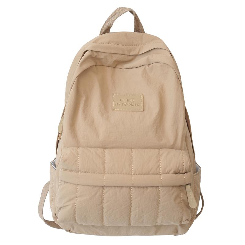 Student School Bag Men's Solid Color Backpack Women's Large Capacity Backpack