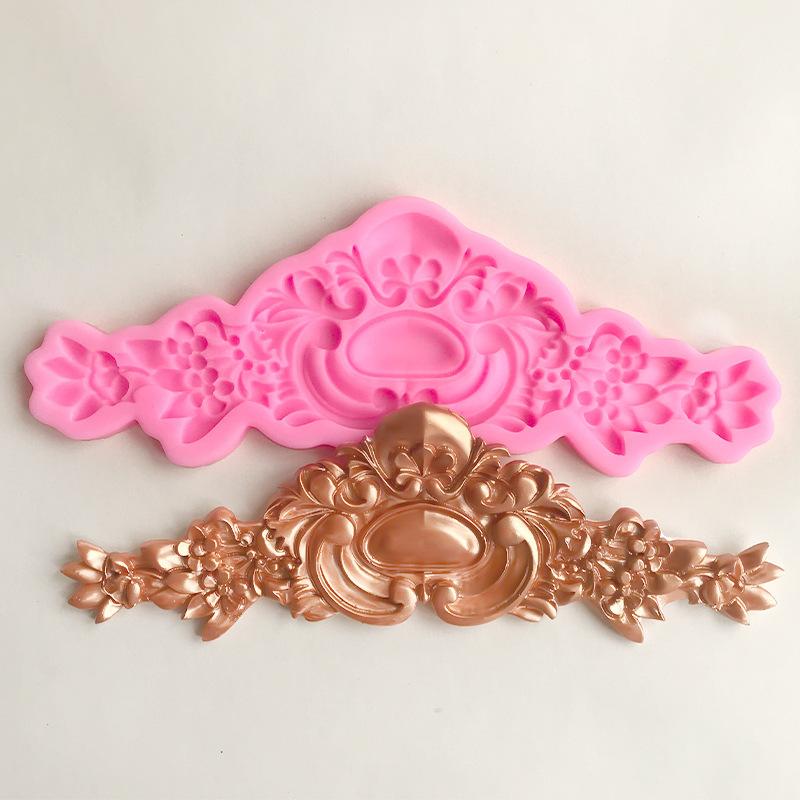 Silicone Mould European Crown Embossed Baking Flower Lace Chocolate Mould Wedding Decoration Tools