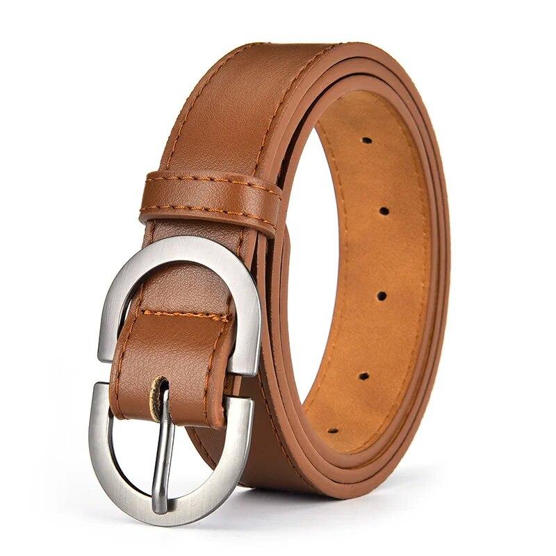 Women's Belt Minimalist Trendy Belt High End Authentic Casual Versatile Needle Button Belt Paired with Skirt Jeans Lady Belt New