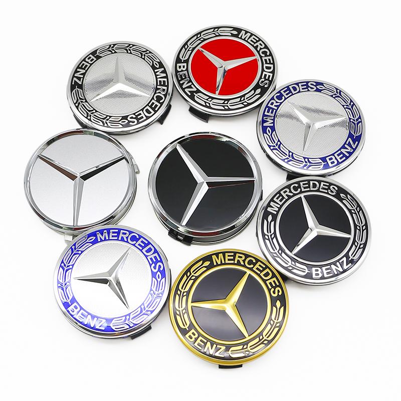 ABS Car Wheel Center Hub Caps 4PCS 56MM 60mm 75MM For Mercedes Benz AMG W203 W206 W220 W205 W211 GLA GLC Emblem Tire Rim CoversA