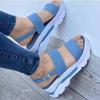 Fashion 2025 Summer New Plus Size Women's Shoes Wide Face Lace-Up Sweet Style Thick Bottom Slope Shoes Women's Polyamide Lining And Sole
