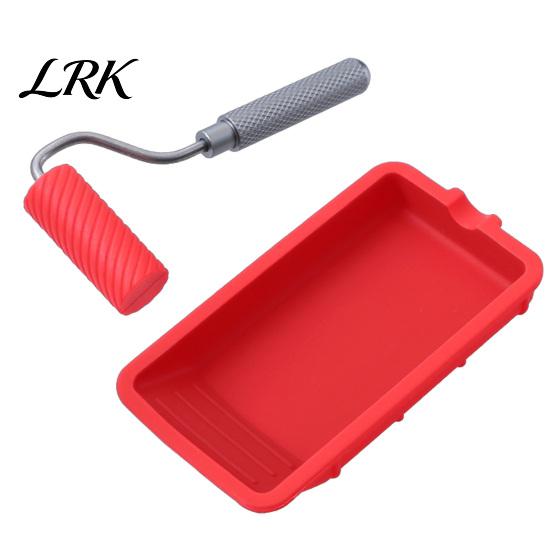 Mini Glue Roller with Silicone Tray, Paint Applicator Anti-slip Easy Clean Handle, Reusable Spreader for Woodworking, Arts And Crafts Projects