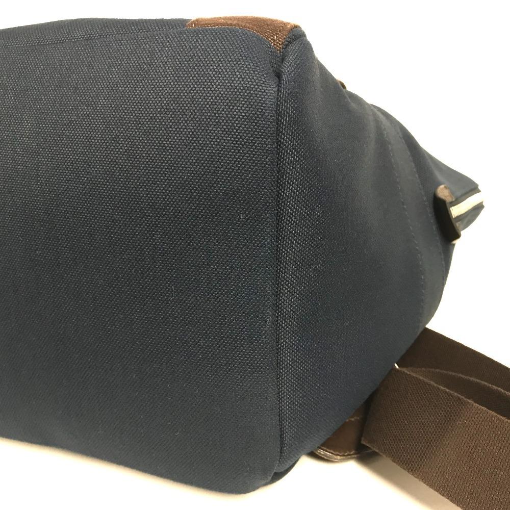 Hermes Sacked Panther Jug Room Bag Backpack Backpack Cotton Navy/Brown