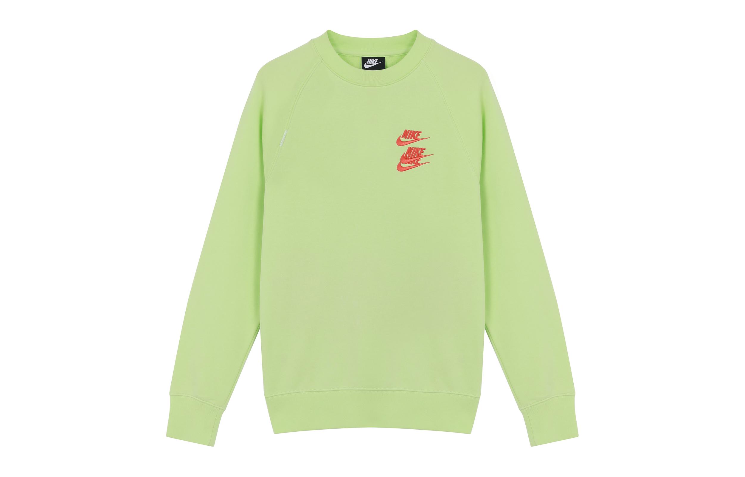 Nike Sweatshirts Men s Green Crew Neck Moderate Regular DD0883-383 L