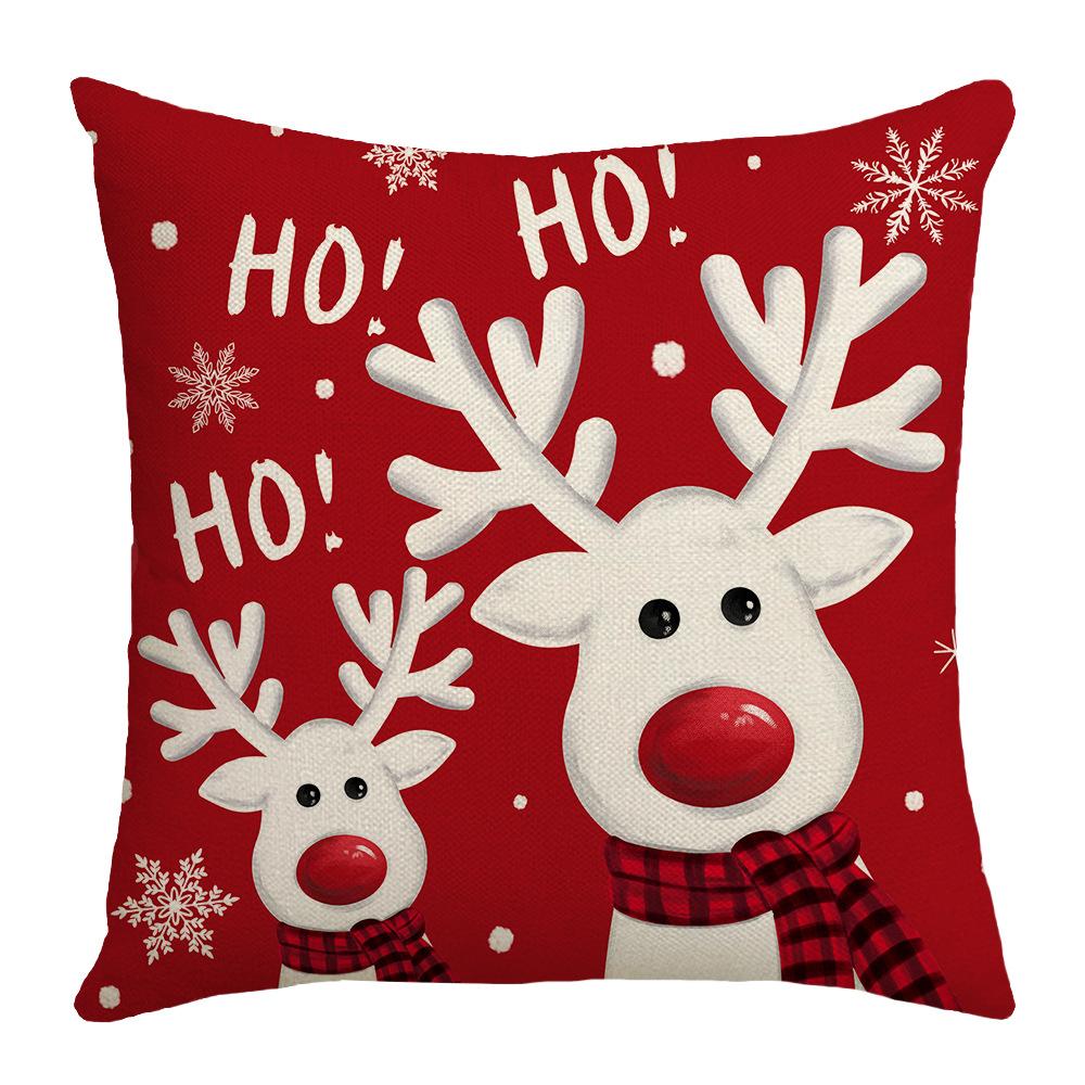 Christmas Pillow Little Snowman Elk Element Set Home Atmosphere Decoration Sofa Cushion Letter Print Pillow Cushion